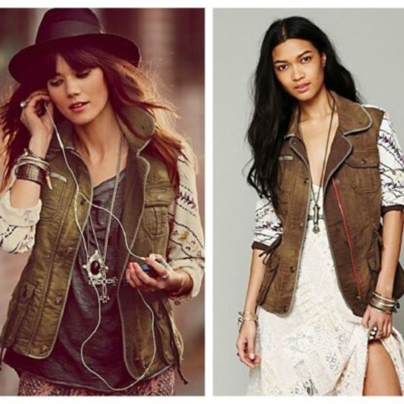 Free People Follow Your Heart Floral Cargo Jacket - Main Image
